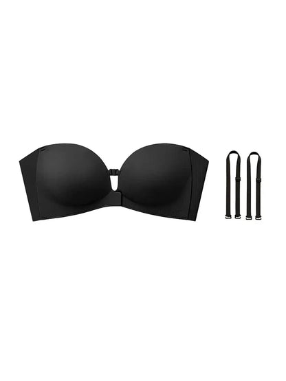 Themytom Women's Seamless Strapless Front Closure Push-Up Bra