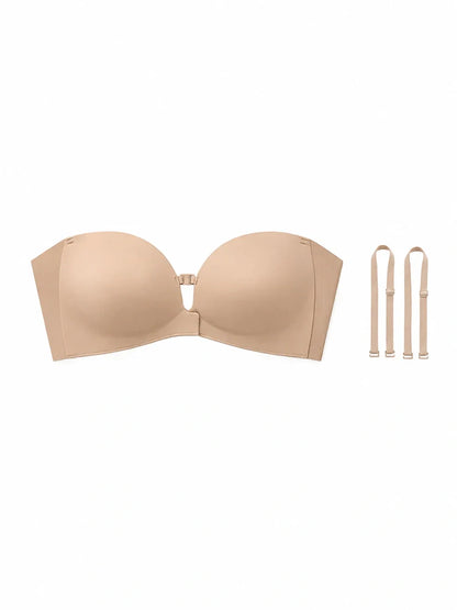 Themytom Women's Seamless Strapless Front Closure Push-Up Bra