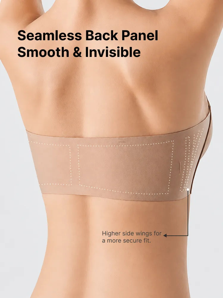 Themytom Women's Seamless Strapless Front Closure Push-Up Bra