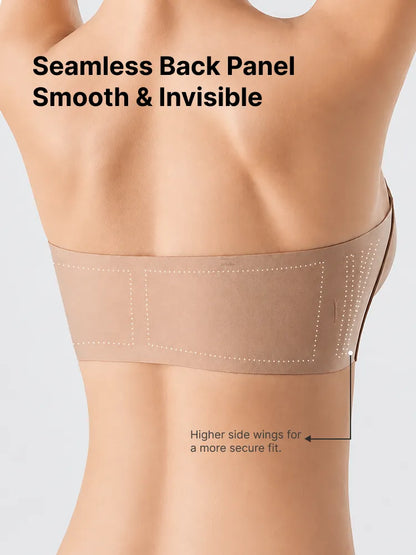 Themytom Women's Seamless Strapless Front Closure Push-Up Bra