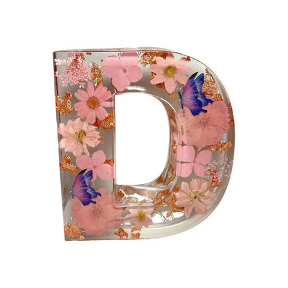 Floral Resin Letter Night Light Alphabet Letter LED