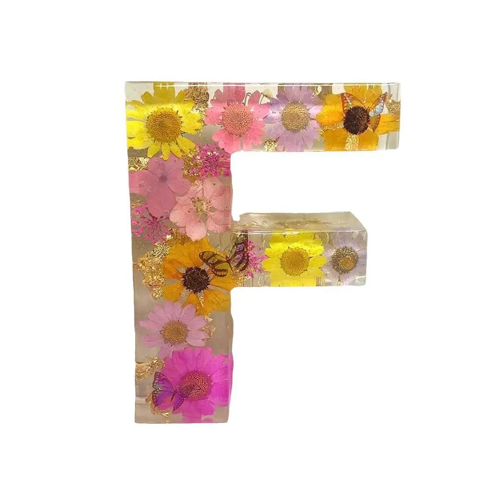 Floral Resin Letter Night Light Alphabet Letter LED