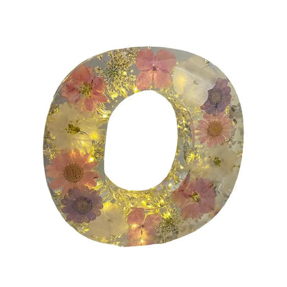 Floral Resin Letter Night Light Alphabet Letter LED