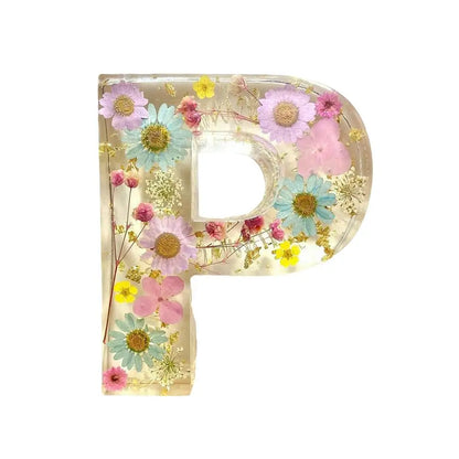 Floral Resin Letter Night Light Alphabet Letter LED