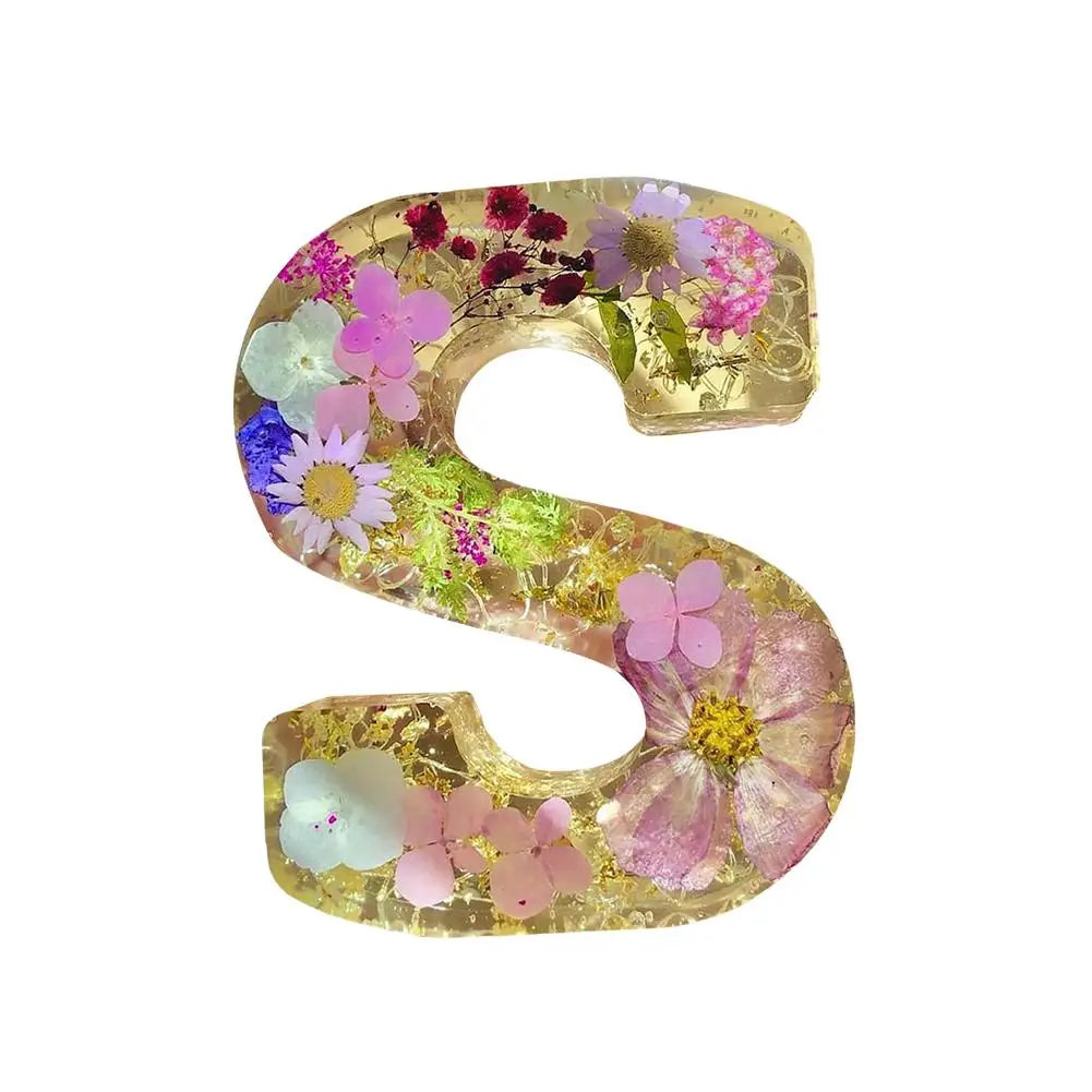 Floral Resin Letter Night Light Alphabet Letter LED