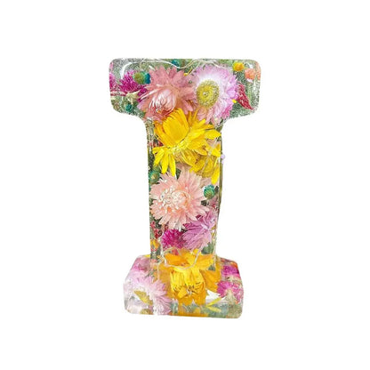 Floral Resin Letter Night Light Alphabet Letter LED