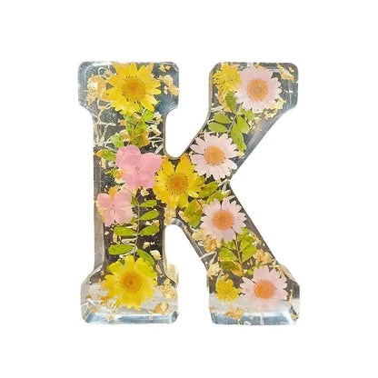 Floral Resin Letter Night Light Alphabet Letter LED